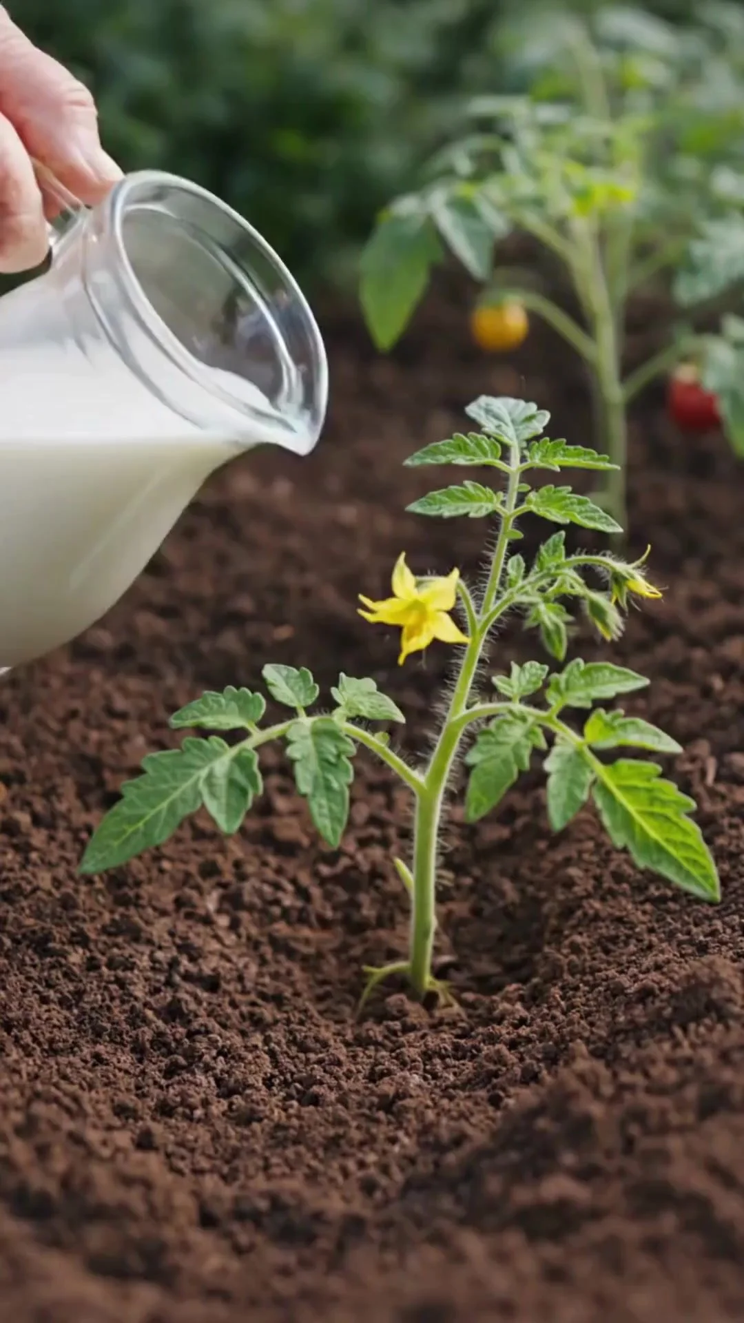 Baking soda in the garden used for pest control and plant care.