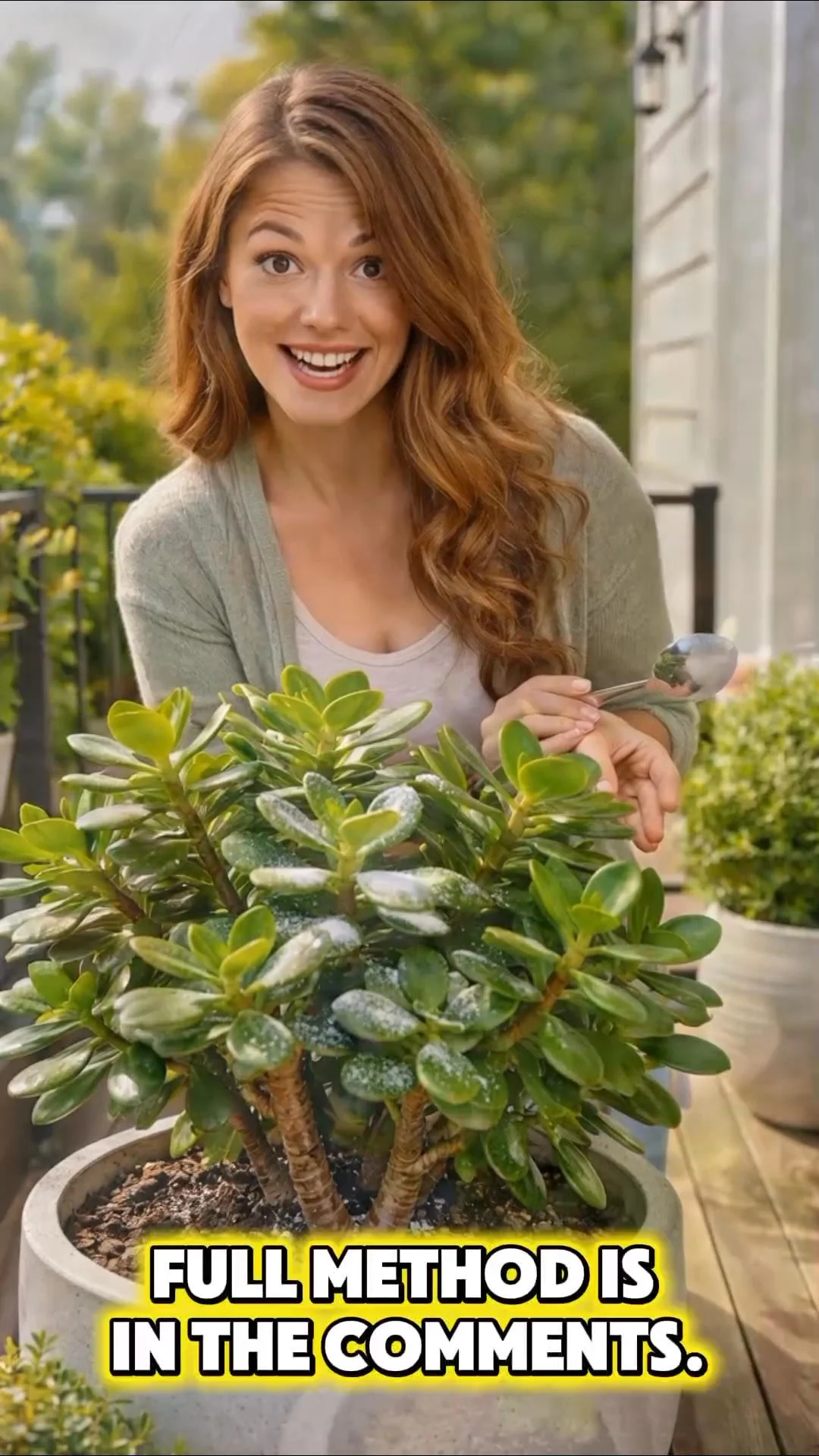 Baking soda treatment for healthy jade plants.