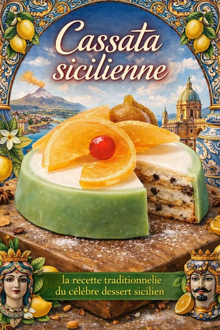 Cassata Siciliana, dolce tipico della tradizione siciliana con ricotta e frutta candita.