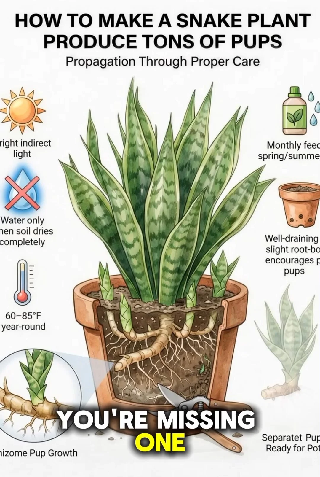 Healthy snake plant pups thriving indoors
