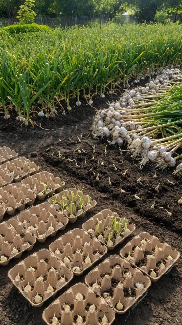 Indoor garlic growing guide with steps for successful cultivation.
