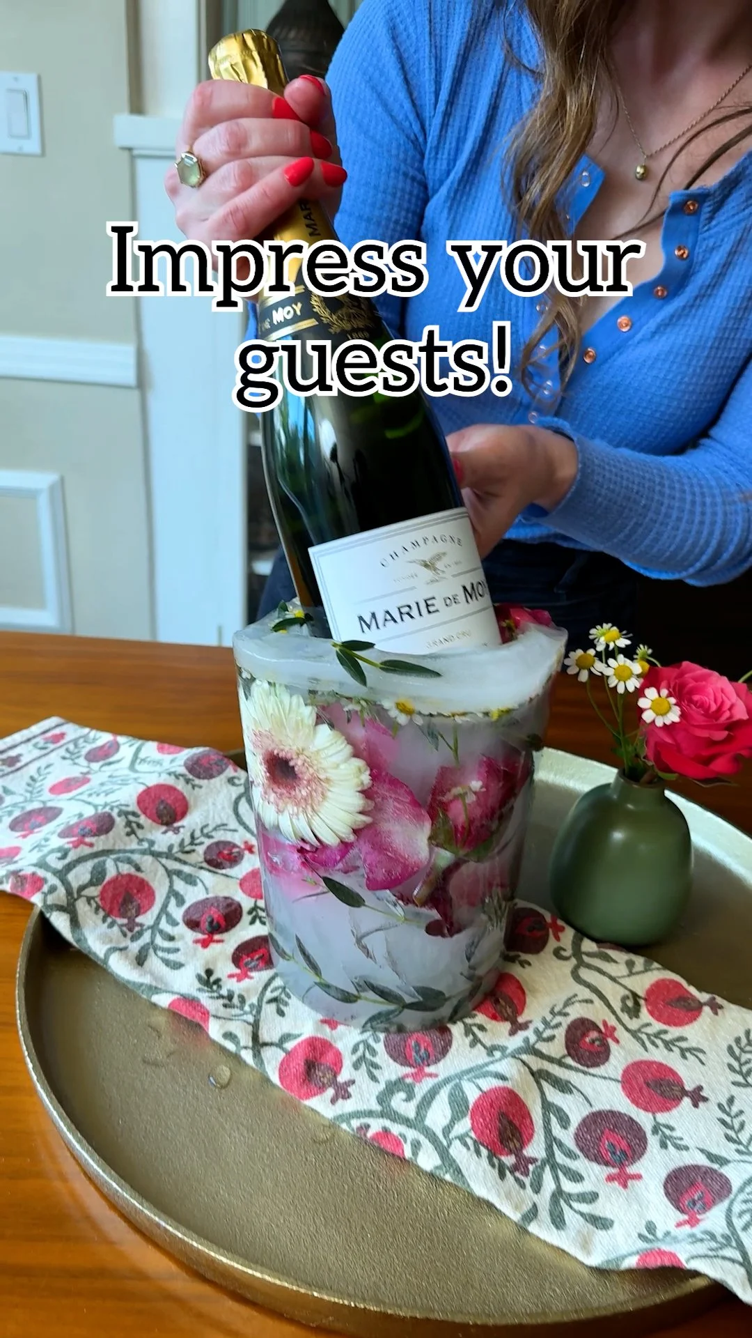 Woman setting a table with creative hosting ideas for a party gathering