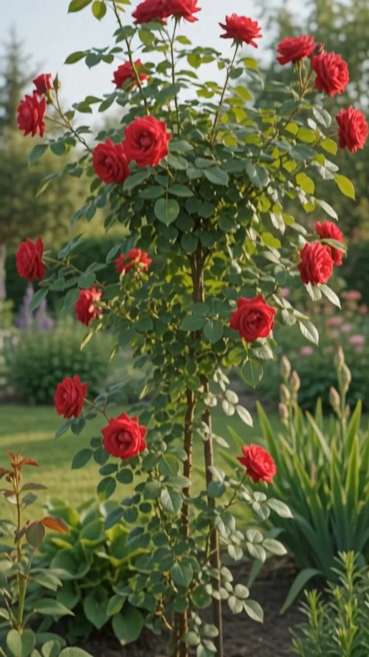 A demonstration of rooting rose cuttings in tomatoes with simple steps.