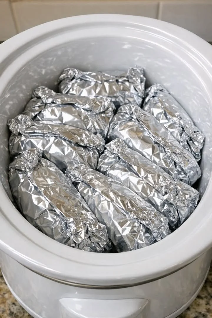Delicious foil-wrapped ingredients for a perfect Sunday dinner dish