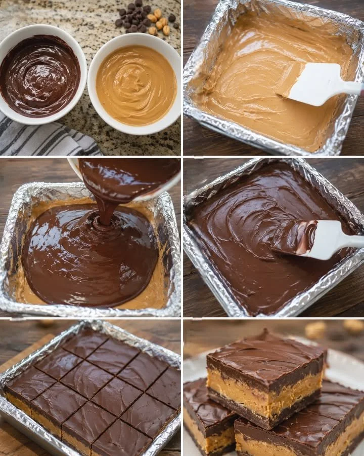 Keto No-Bake Reese's Fudge Bars made with low-carb ingredients