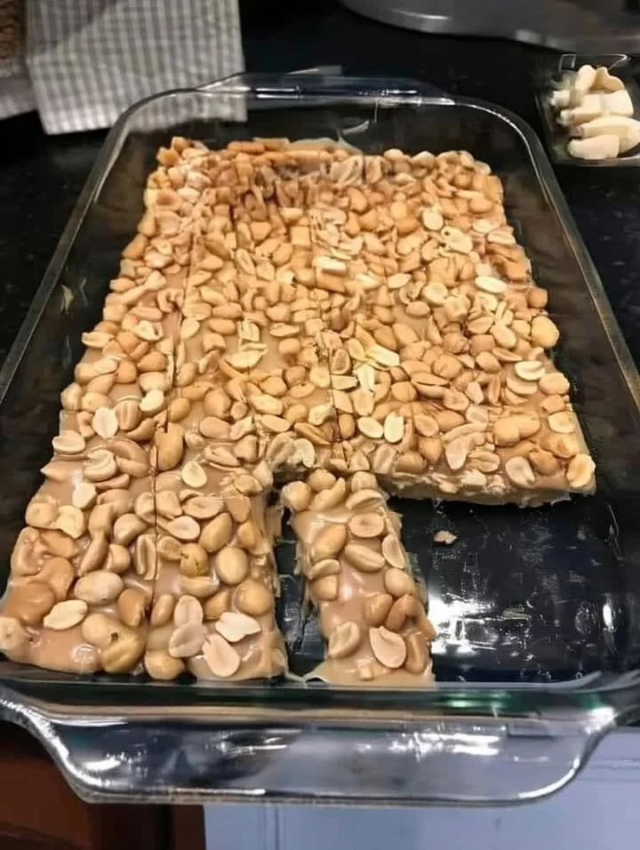 Keto Payday Candy Bars made with peanut butter and erythritol