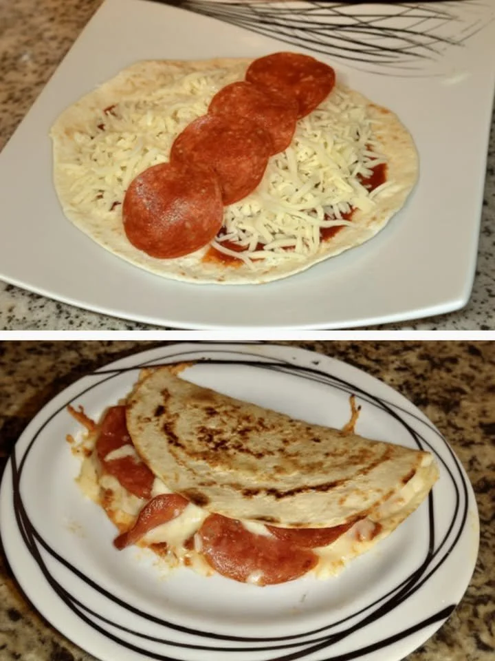 Delicious Keto Pepperoni Pizza Quesadilla with melted cheese and pepperoni slices