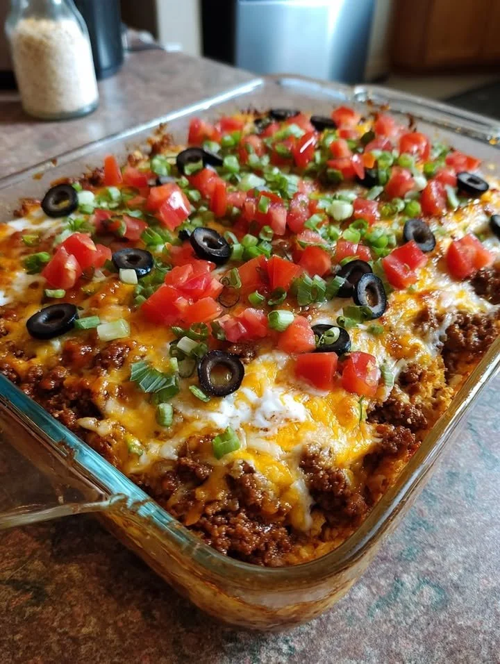 Delicious Keto Taco Casserole on a plate, perfect for weight loss meal plans.