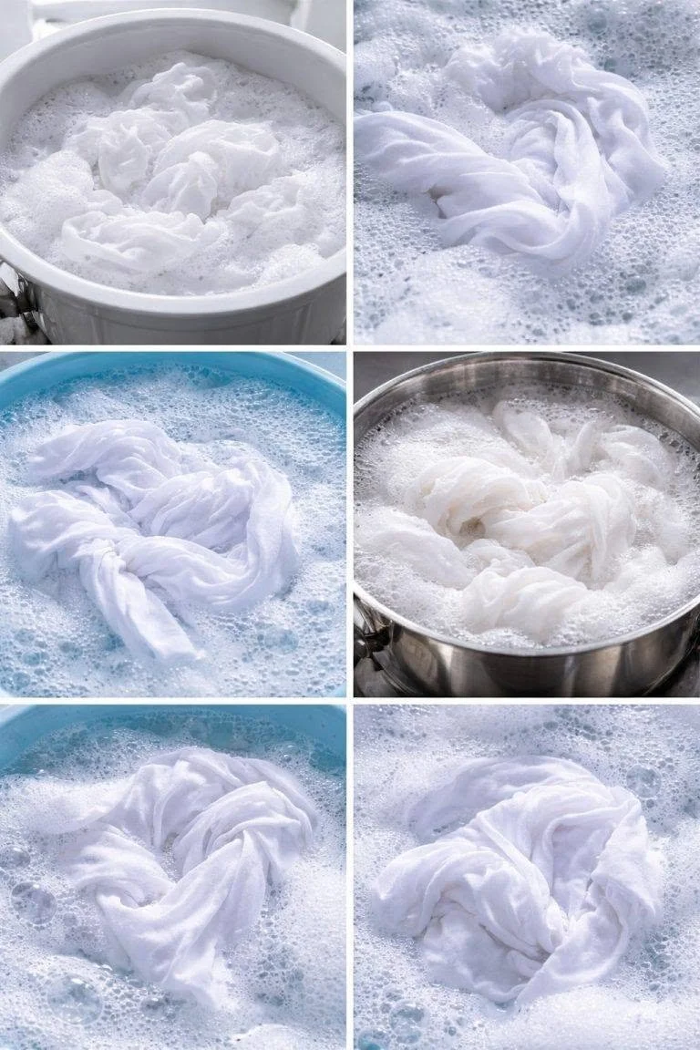Laundry whites showcasing milk-white brightness using a natural ingredient