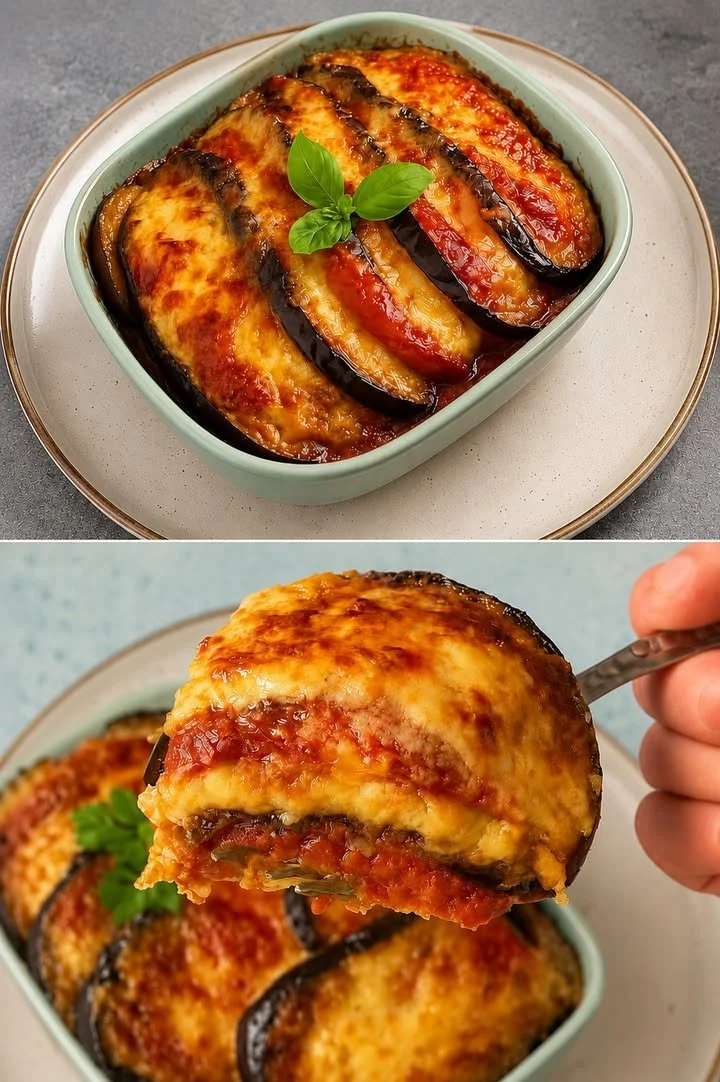 Melanzane alla Mediterranea pronti per essere serviti