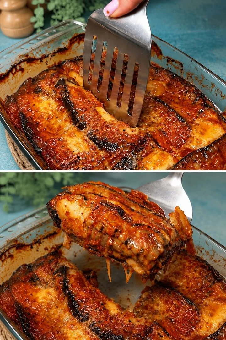 Piatto di Parmigiana di Melanzane Leggera, un classico della cucina italiana