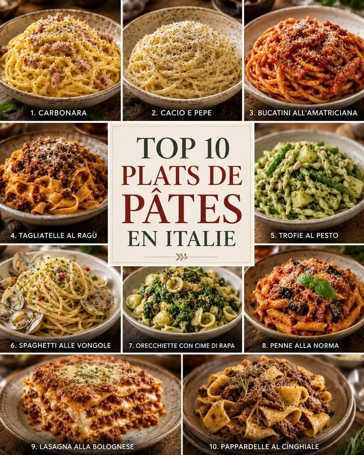 Piatti di pasta italiani iconici da provare in una deliziosa presentazione.
