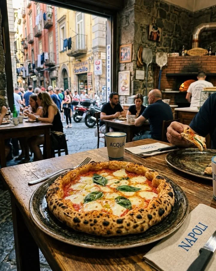 Fetta di Pizza Napoletana con pomodoro fresco e basilico.