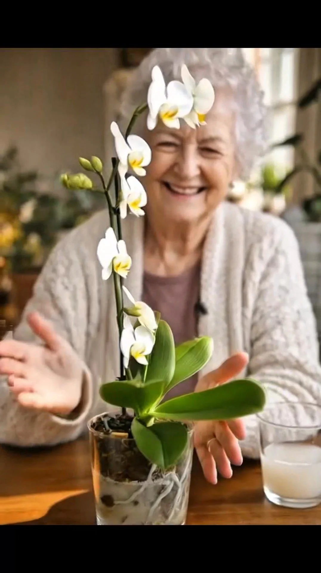 Orchid blooms nourished using the Rice Water Method for better growth.