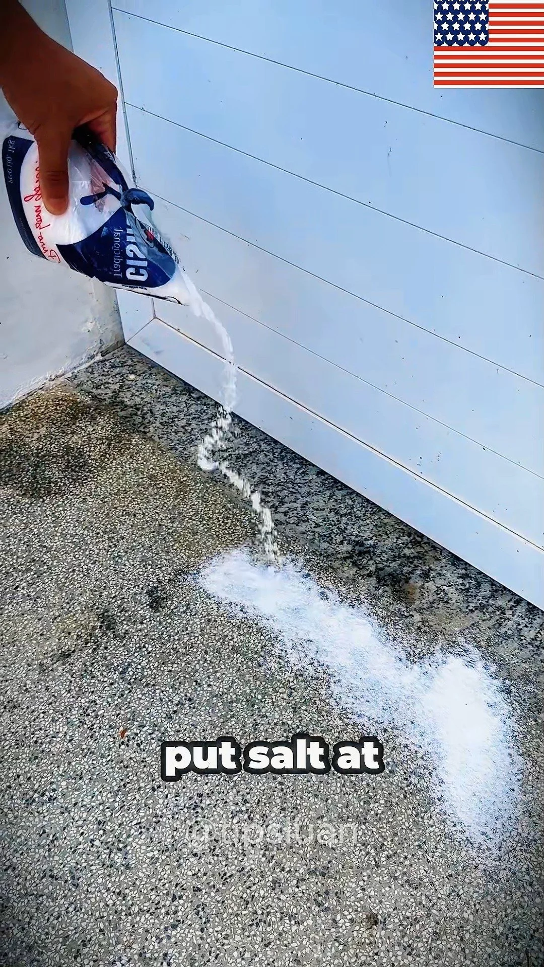 Salt placed at the front door for protection and energy
