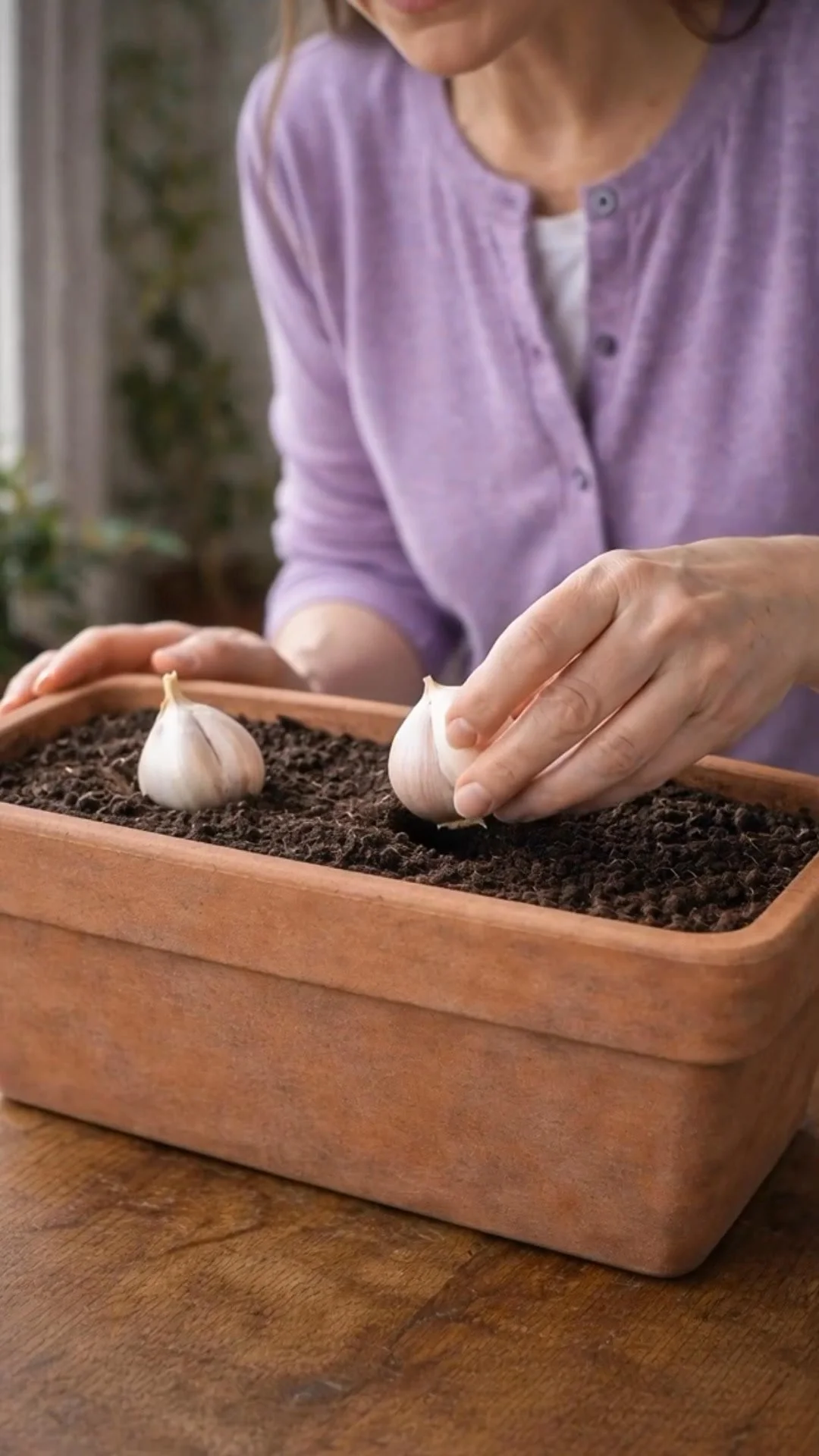 Home garden method for growing garlic sustainably year after year