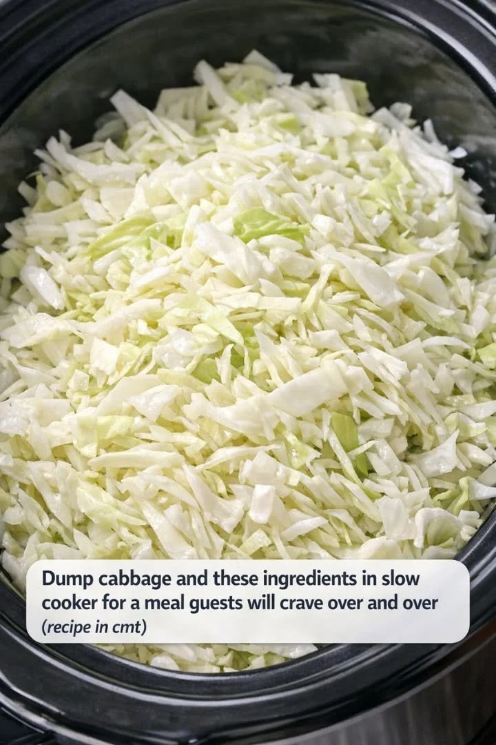 Delicious slow cooker cabbage recipe with savory ingredients and spices