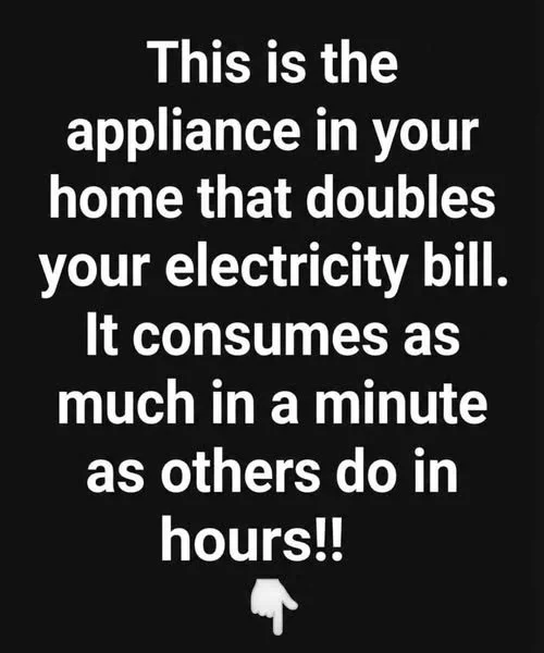 Household appliance contributing to high electricity bill