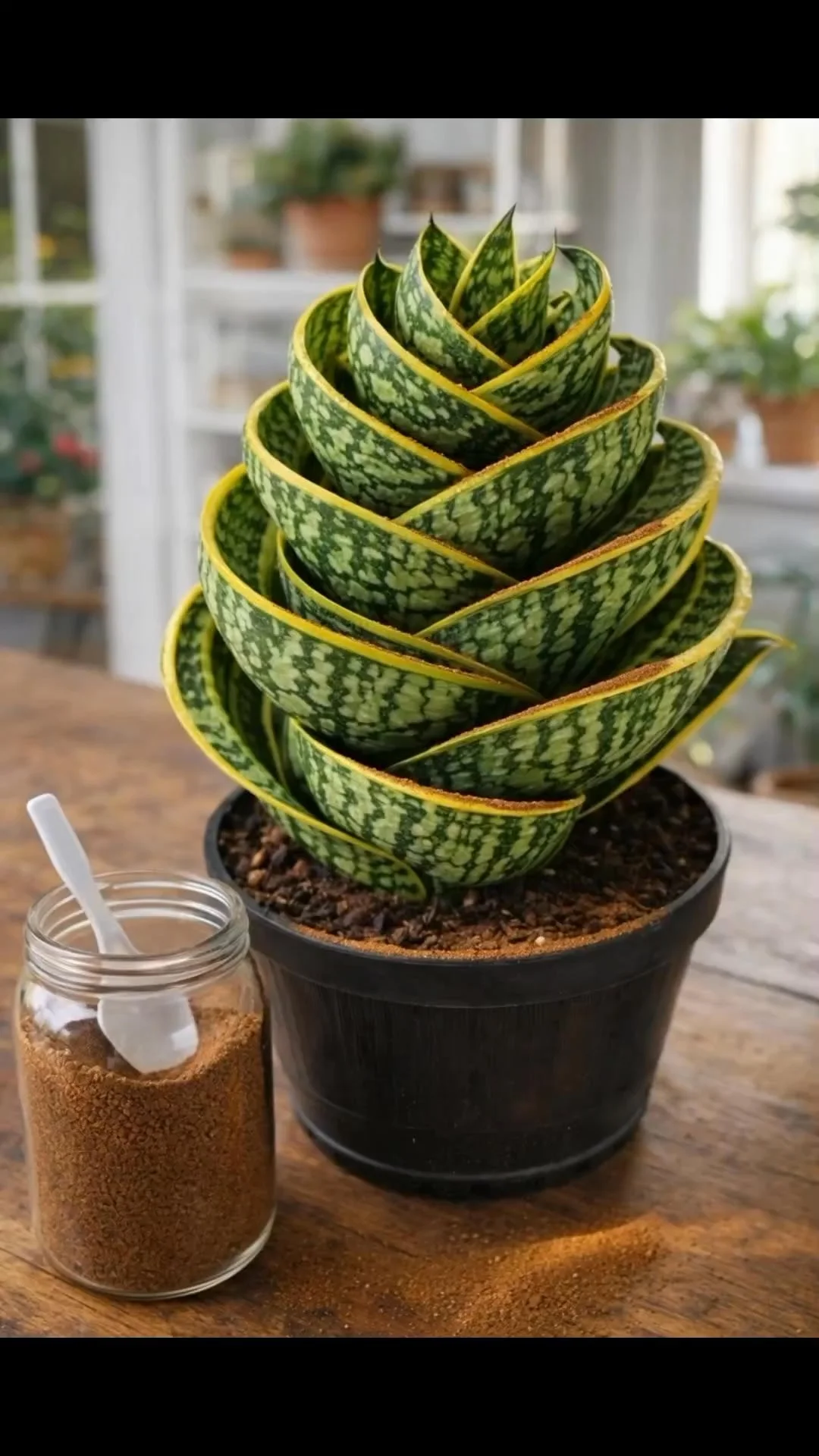 Simple brown powder trick for enhancing snake plant growth