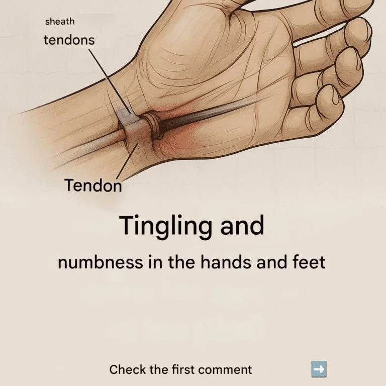 Close-up of a person experiencing numb hands due to various causes.