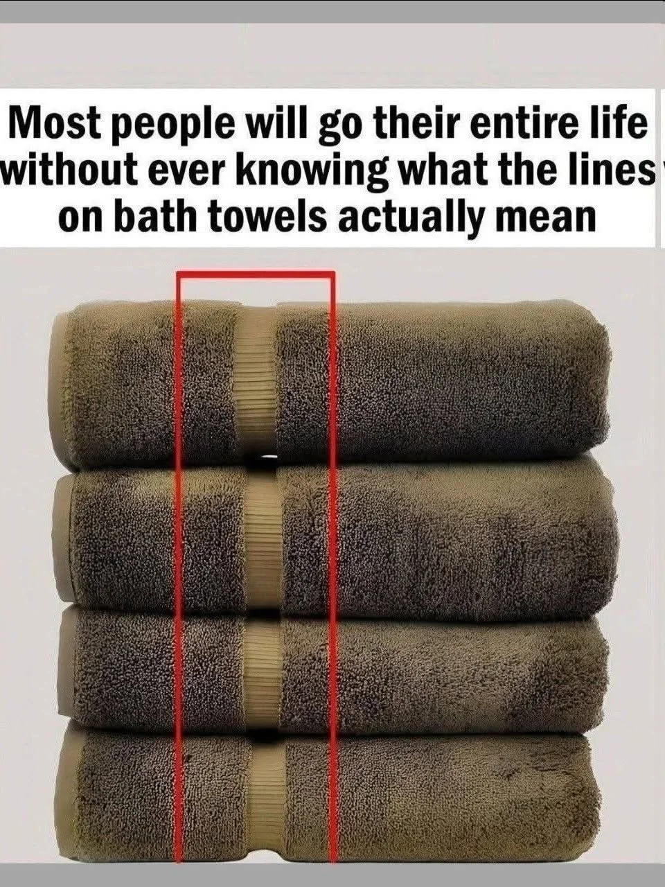 Close-up of bath towel lines illustrating meaning and design features.