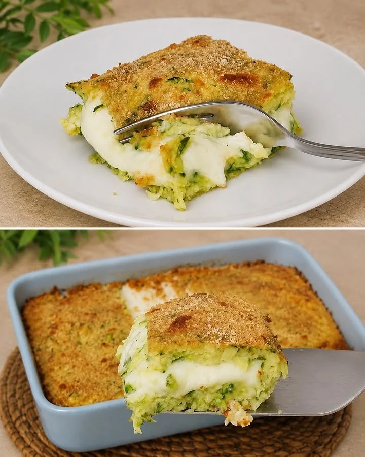 Zucchine al Forno con Mozzarella appena sfornate pronte da servire