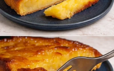 Freshly baked Apple Lemon Cake with slices and decorative garnishes