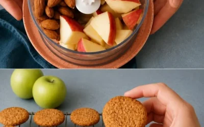 Biscotti alle mele e mandorle freschi appena sfornati