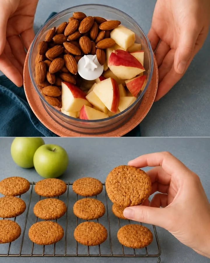 Biscotti alle mele e mandorle freschi appena sfornati