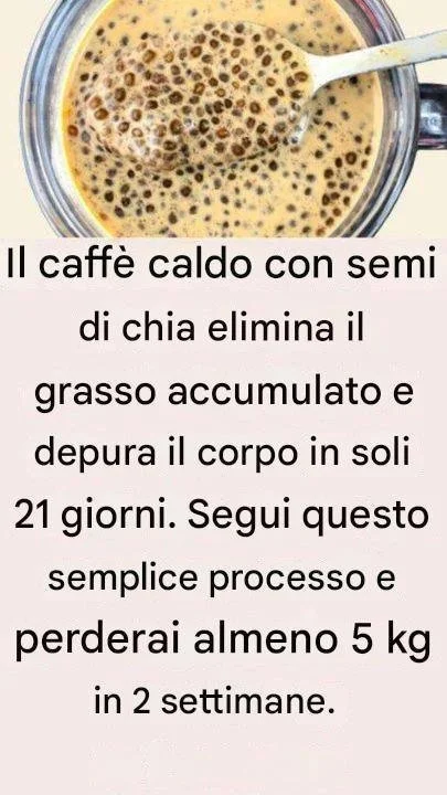 Caffè caldo con chia in una tazza, ricetta semplice e salutare