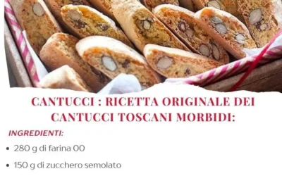 Biscotti cantucci toscani serviti con vino dolce
