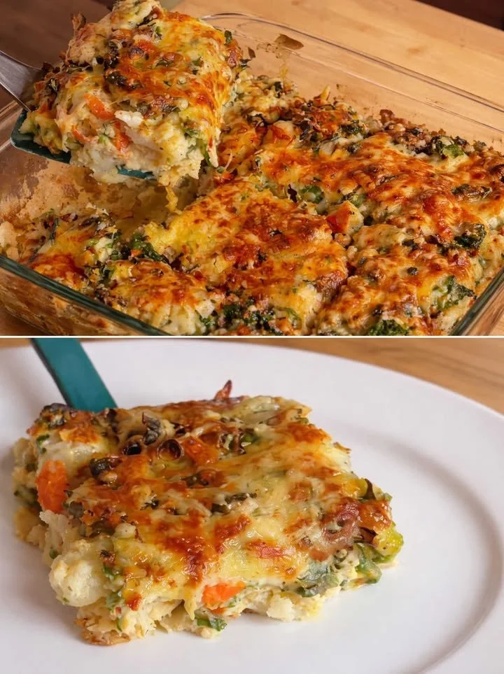 Cavolfiore al forno appena sfornato con condimenti aromatici