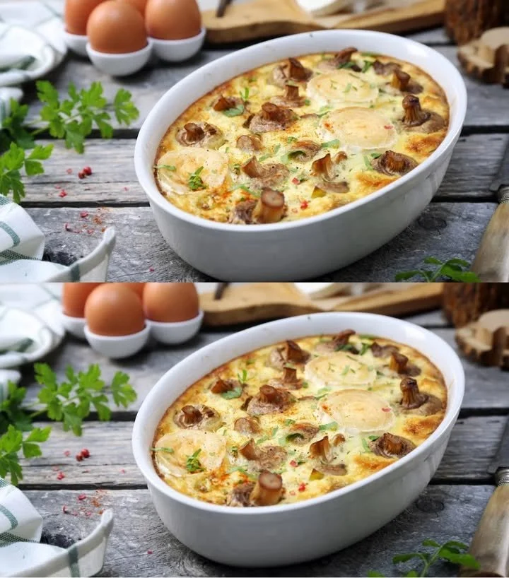 Clafoutis salati con zucca, funghi e formaggio caprino, ricetta colorata e saporita.