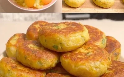 Crocchette di patate al formaggio dorate e croccanti pronte da servire.