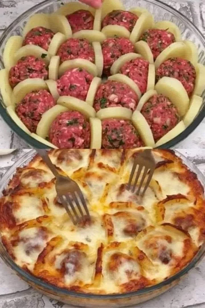 Delizia Francese di Patate e Polpette con salsa gustosa