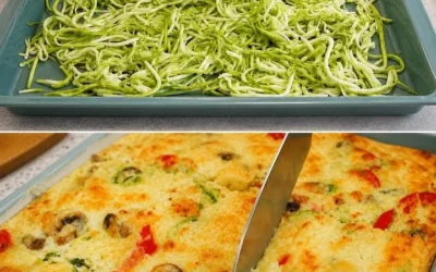 A tasty grated zucchini dinner recipe ready to be served.