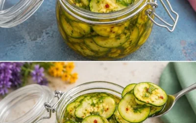 Fresh marinated zucchini slices in a bowl, ready to be served.