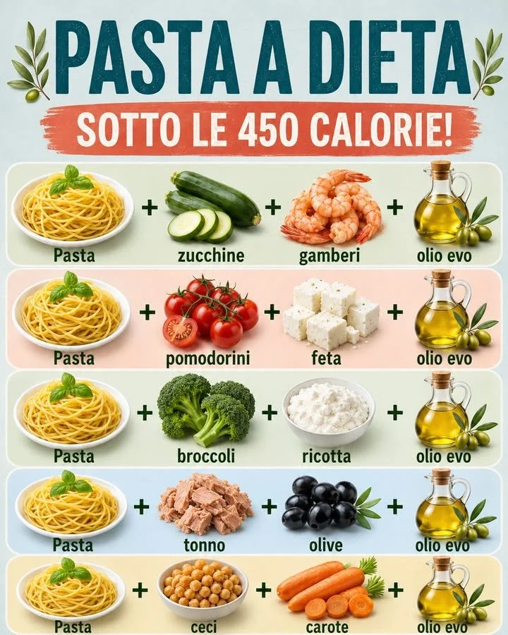 Pasti leggeri e gustosi sotto le 450 kcal per una dieta equilibrata