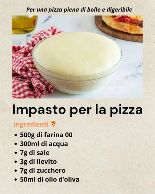 Impasto pizza fatto in casa con ingredienti freschi e naturali
