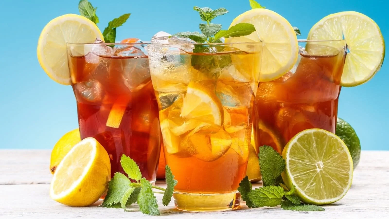 A refreshing glass of iced tea on a warm summer day during June Iced Tea Month.
