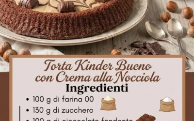 Delicious Kinder Bueno Cake topped with creamy hazelnut layers