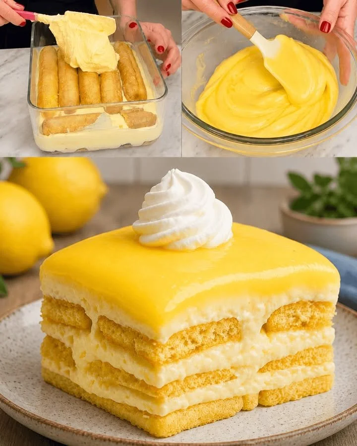 Delicious Lemon Tiramisu dessert garnished with lemon zest and mint leaves.