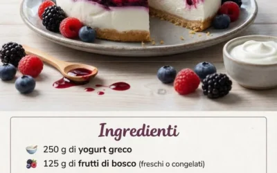 Light cheesecake topped with berries and made with Greek yogurt