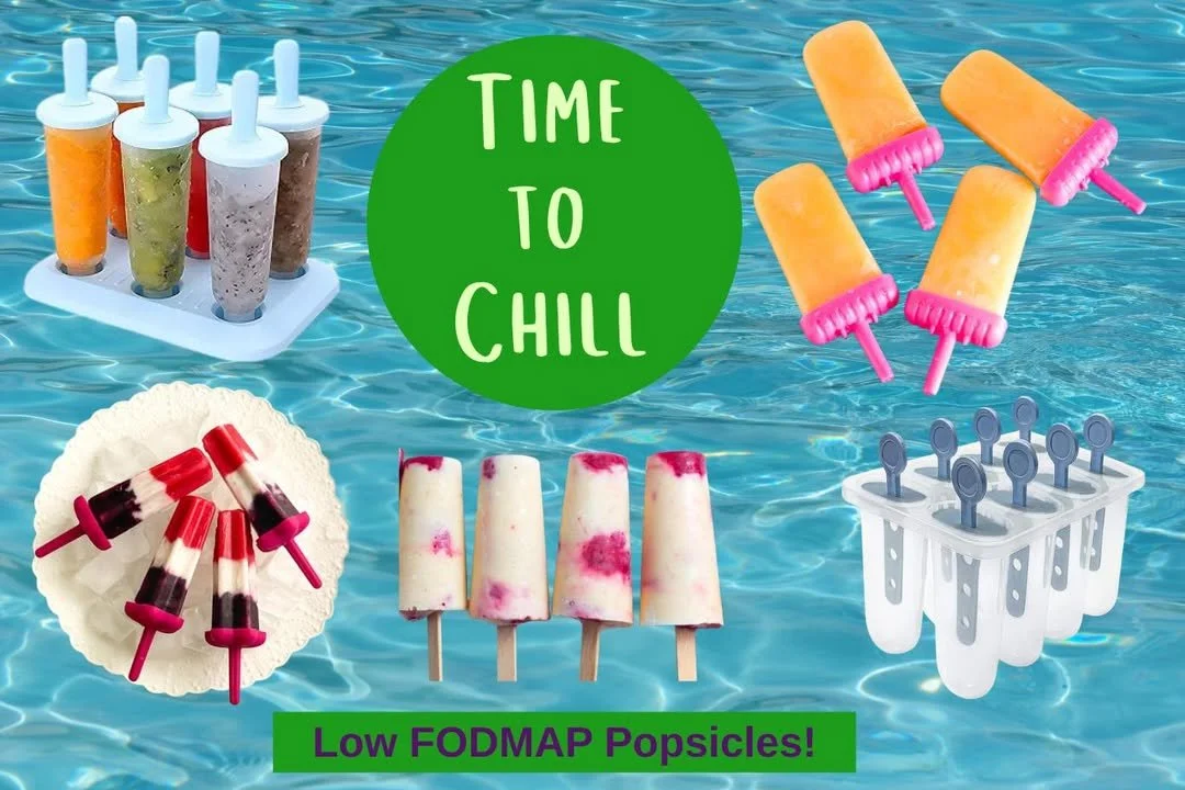 Low FODMAP popsicles in vibrant colors for a refreshing summer treat