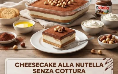 Delicious no-bake hazelnut chocolate cheesecake on a plate with chocolate drizzle.