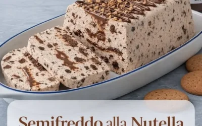 Delicious Nutella and biscotti semifreddo dessert served in a bowl.