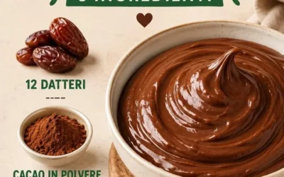 Vasetto di Nutella vegana su un tavolo di legno