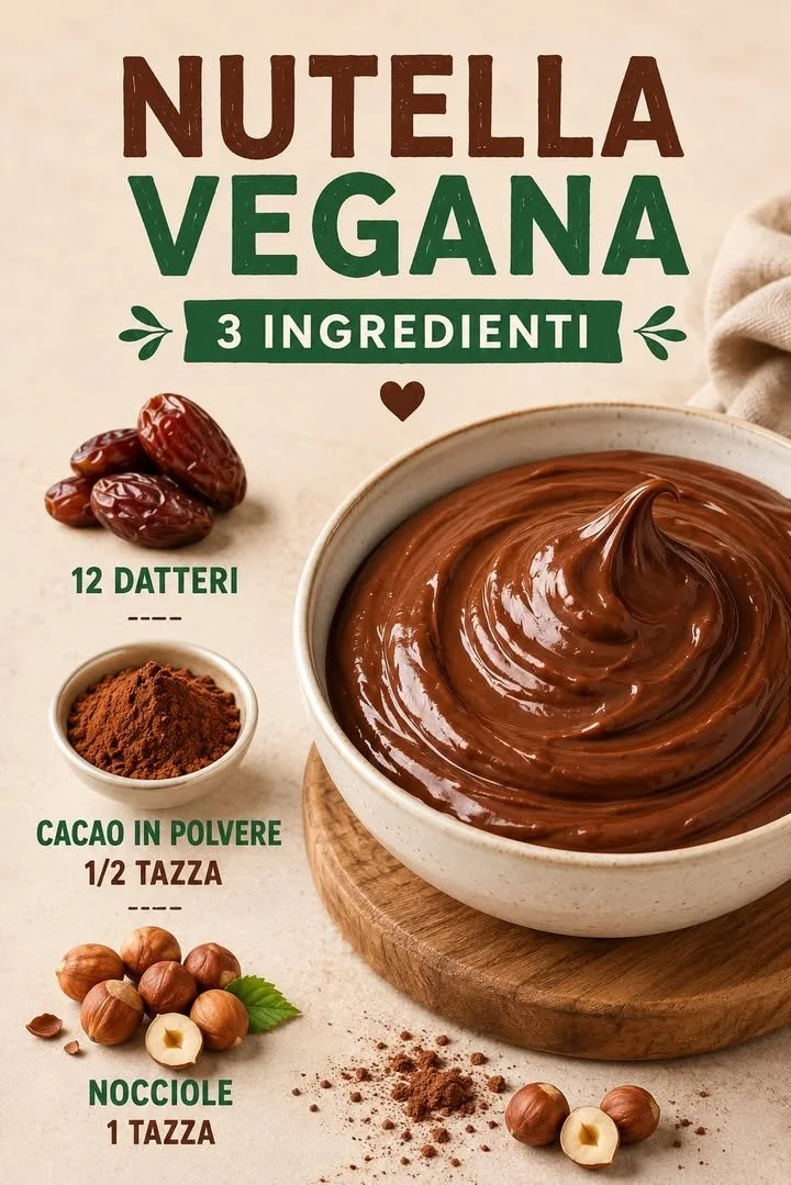 Vasetto di Nutella vegana su un tavolo di legno
