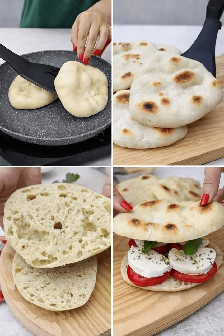 Panini senza lievitazione cotti in padella, ricetta veloce e semplice