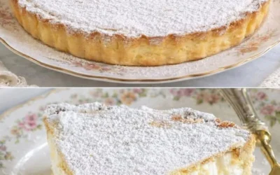 Delicious Paradise Tart with crispy crust and creamy filling garnished with fruits.